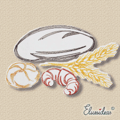 Bread and Croissant machine embroidery