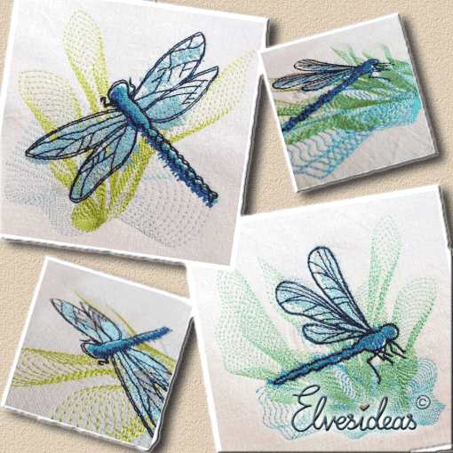 Dragonfly Set - Rippled Stitch