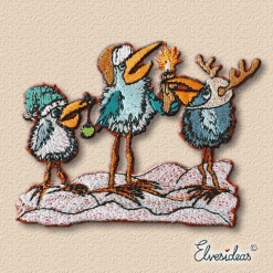 Xmas Birds machine embroidery