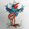 Scribble bird with electric guitar
