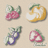 Fruit set – raspberry, apple, strawberry, plum