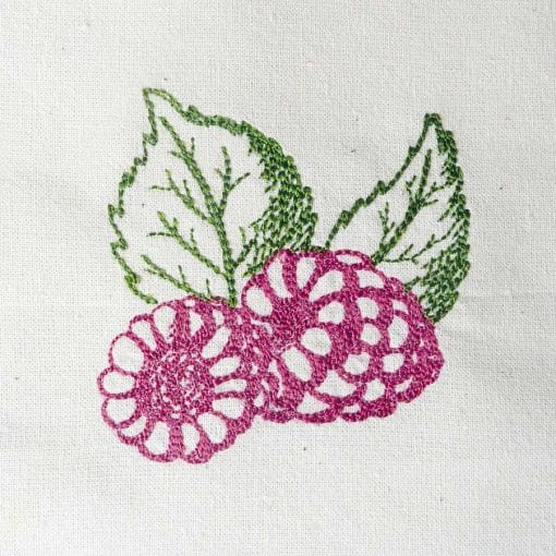 raspberry machine embroidery