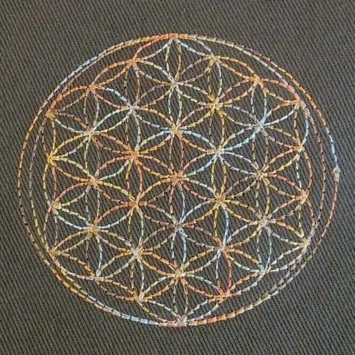 Flower of live machine embroidery