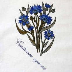 Cornflower large - centaurea cyanus machine embroidery