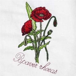 poppies large machine embroidery