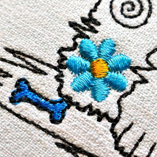 Embroidery design Hippy dog votes for peace - Image 6