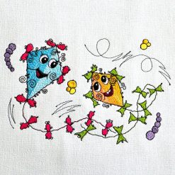 cheerful kites  machine embroidery