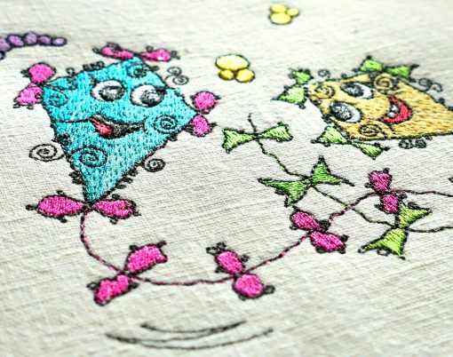 cheerful kites - machine embroidery