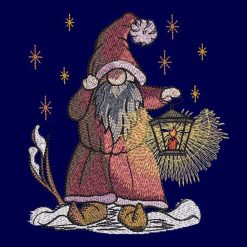 dwarf lights up his lantern Machine embroidery